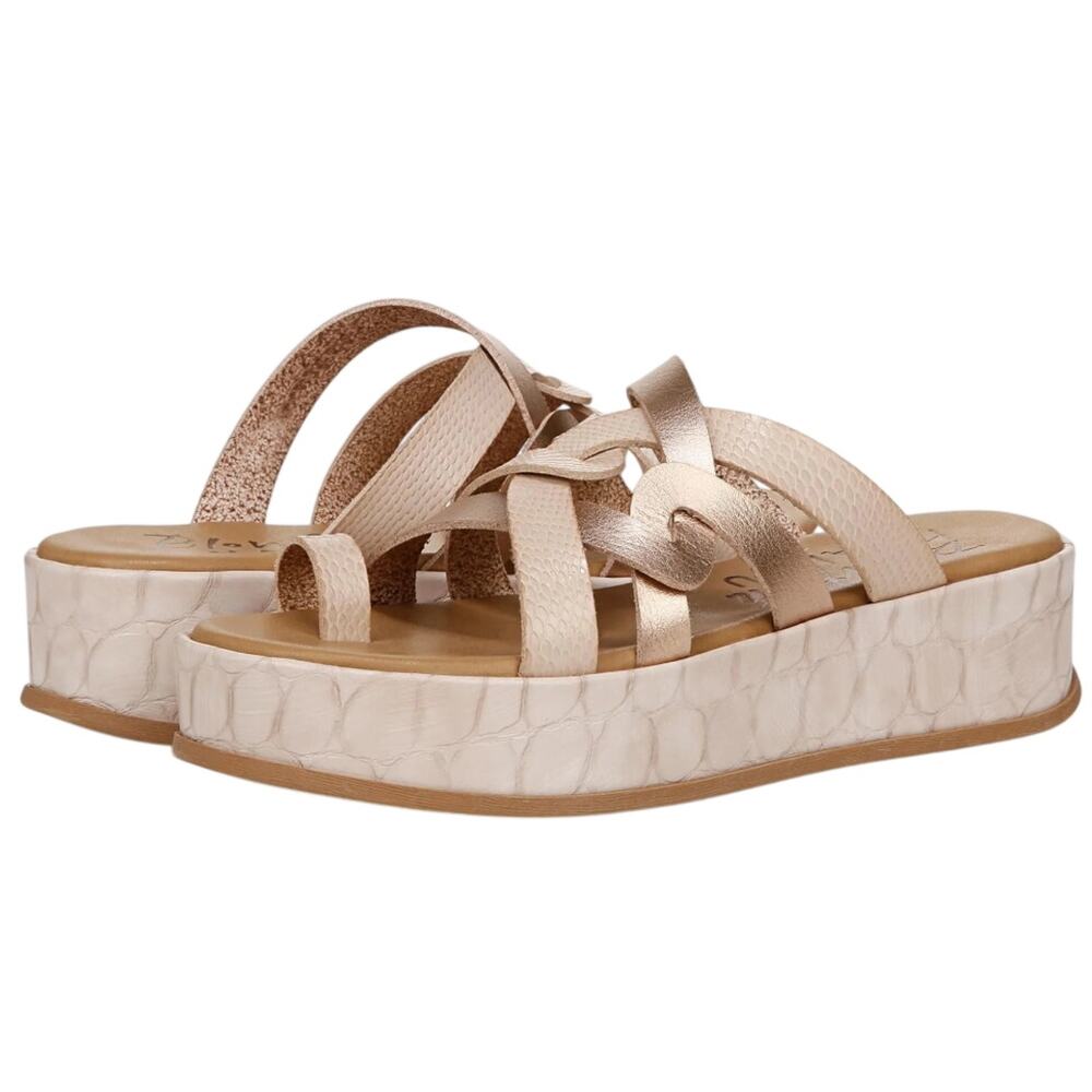Blowfish Womens Mando Platform Sandals US 7.5 M EU 38 Powder Gold Metallic NIB